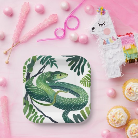 グリーンスネーク | スネークウォーター色の年 ペーパープレート (パーティー)