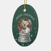 グリーンスノーグローブスノーフレーク写真 セラミックオーナメント (左)