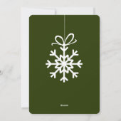 グリーンスノーフレークオーナメントフォトコラージュ シーズンカード (裏面)