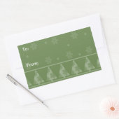 グリーンスノーフレーククリスマスツリーシール 長方形シール (封筒)