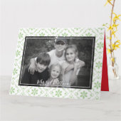 グリーンスノーフレーククリスマスフォトカード1枚の写真 カード (黄色い花)