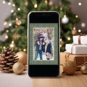 グリーンスノーフレーククリスマスフォトクラシックー シーズンカード