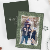 グリーンスノーフレーククリスマスフォトクラシックー シーズンカード