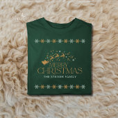 グリーンスノーフレーククリスマスメンズシャツ Tシャツ
