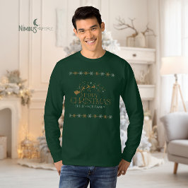 グリーンスノーフレーククリスマスメンズシャツ Tシャツ