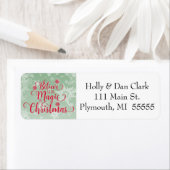 グリーンスノーフレーククリスマス住所 シール (インサイチュ)