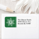 グリーンスノーフレーククリスマス差出人住所ラベル ラベル (インサイチュ)