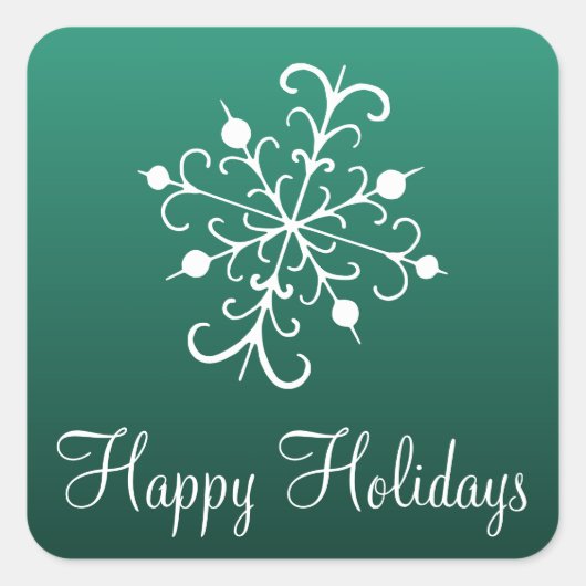 グリーンスノーフレークシール スクエアシール (正面)