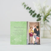 グリーンスノーフレークスワーズホリデーフォトポストカード シーズンポストカード (スタンド正面)