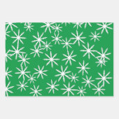 グリーンスノーフレークプリント ラッピングペーパーシート (正面2)