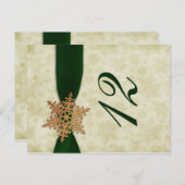 グリーンスノーフレーク冬のウェディングテーブル番号 ポストカード (正面/裏面)