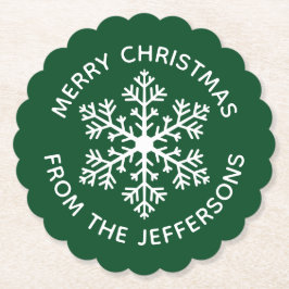 グリーンスノーフレーク紙コースター ペーパーコースター