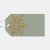 グリーンスノーフレーク金ゴールドグリッター ギフトタグ (裏面横)