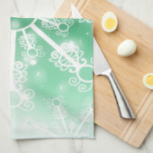 グリーンスノーフレーク キッチンタオル (四つ折り)