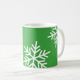 グリーンスノーフレーク クリスマス ホリデー コーヒーマグ コーヒーマグカップ