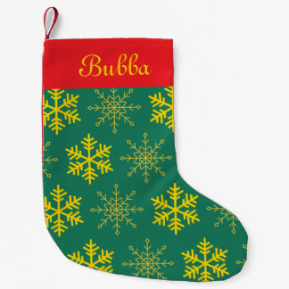 グリーンスノーフレーク スモールクリスマスストッキング