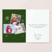 グリーンスノーフレーク | 3フォトクリスマスフォイルカード 箔カード (内部)