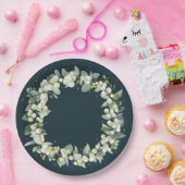 グリーンスノーベリークリスマスリースホリデーパーティー ペーパープレート (パーティー)