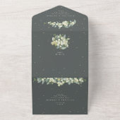 グリーンスノーベリー+ユーカリウェディングレセプションのみ オールインワン招待状 (外側)