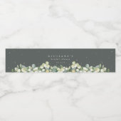 グリーンスノーベリー+ユーカリプトゥスウィンターブライダルシャワー ペットボトルラベル (シングルラベル)