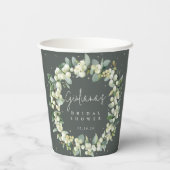 グリーンスノーベリー+ユーカリリースブライダルシャワー 紙コップ (裏面)