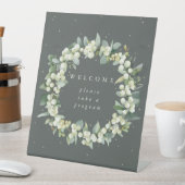 グリーンスノーベリー+ユーカリ歓迎プログラムテーブル 台座サイン (インサイチュ)