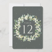 グリーンスノーベリー+ユーカリ結婚プタスのテーブル番号 (裏面)