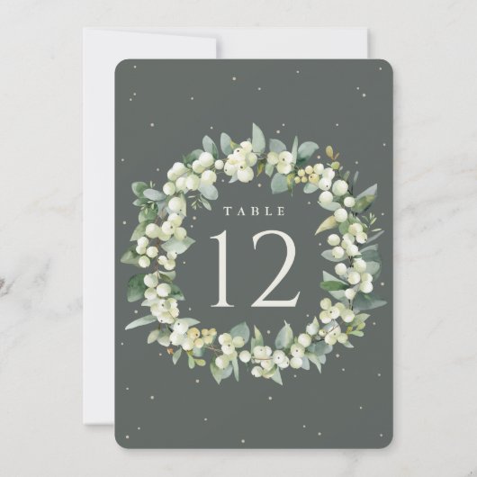 グリーンスノーベリー+ユーカリ結婚プタスのテーブル番号 (裏面)
