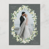 グリーンスノーベリー+ユーカリ結婚プトゥスの感謝の写真 ポストカード (正面)