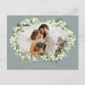 グリーンスノーベリー+ユーカリ結婚プトゥスの感謝の写真 ポストカード (正面)