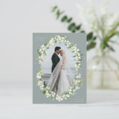 グリーンスノーベリー+ユーカリ結婚プトゥスの感謝の写真 ポストカード (スタンド正面)