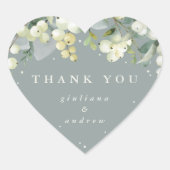 グリーンスノーベリー+ユーカリ結婚プトゥス ハートシール (正面)