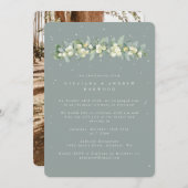 グリーンスノーベリー+ユーカリ結婚式レセプションフォト 招待状 (正面/裏面)