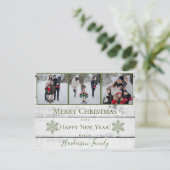 グリーンスノ素朴ークスフラットホリデーフォトカード シーズンカード (スタンド正面)