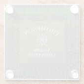 グリーンスノ素朴ークフレークホリデークリスマスファミリー ガラスコースター (裏面)