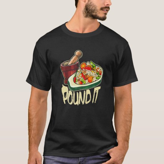 グリーンスパイシーなタイパパイヤサラダをポンド Tシャツ (正面)