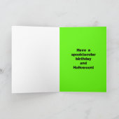 グリーンスパイダーハロウィーン誕生日ソン カード (内部)