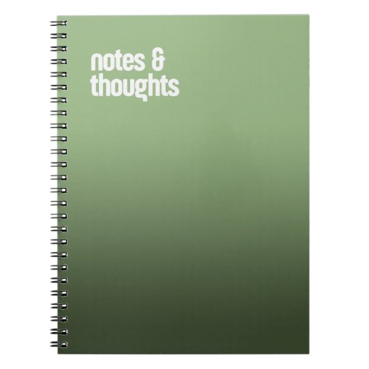 グリーンスパイラルノート – 「ノート考え&ジャーナル」 ノートブック (正面)