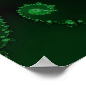 グリーンスパイラルフラクタル抽象芸術カスタム引用文 ポスター (角)