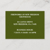 グリーンスパークラー7月4日店舗販売花火 名刺 (裏面)