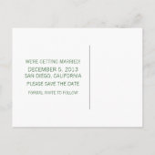 グリーンスパークリホリデーツリー日付はがきを保存 案内ポストカード (裏面)