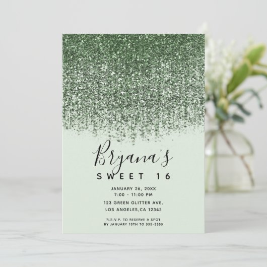 グリーンスパークリーグリッタースウィート16バースデーパーティー 招待状 (スタンド正面)