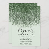 グリーンスパークリーグリッタースウィート16バースデーパーティー 招待状 (正面/裏面)