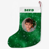 グリーンスパークルグリッター スモールクリスマスストッキング (裏面)