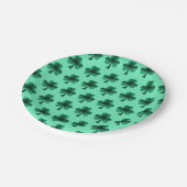 グリーンスパークルスシャムロックサンパトリックの日のパターン ペーパープレート (アングル)