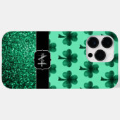 グリーンスパークルスシャムロックセントパトリックのデイモノグラム Case-Mate iPhoneケース (裏面 (横))