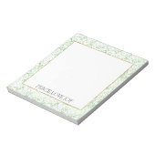 グリーンスパークルドット金ゴールドグリッツ ノートパッド (回転)