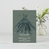 グリーンスパークルバタフライダンスドレスキンセアニラ 招待状 (スタンド正面)