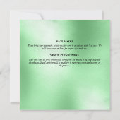 グリーンスパークル sage ボウ ダイヤモンド シマー ライト 招待状 (裏面)