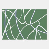 グリーンスピリットミニマリストラインアート抽象芸術プリント ラッピングペーパーシート (正面)